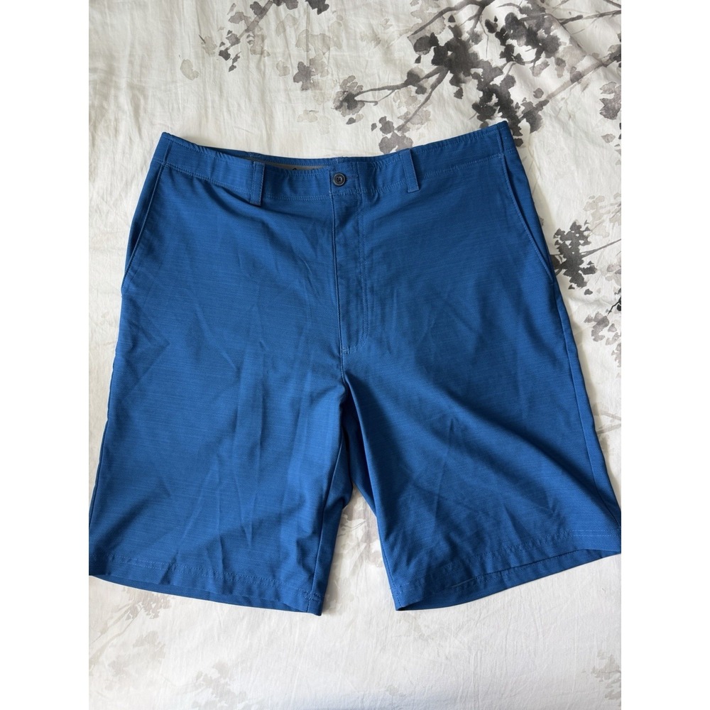 Ben Hogan Performance Summer Golf Shorts Tech Stretch Blue Herringbone EUC